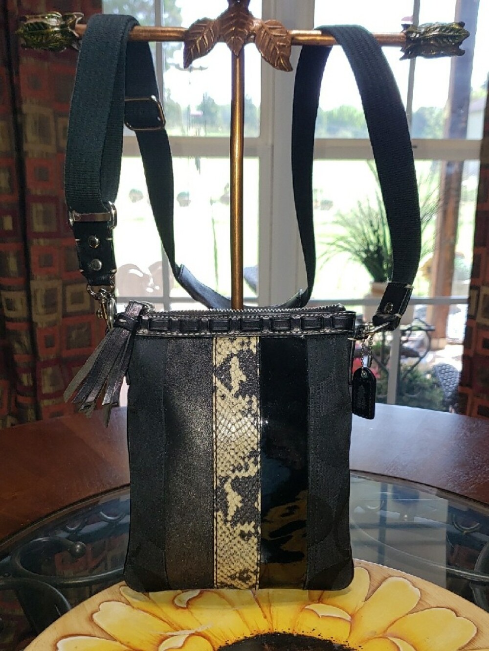COACH Genuine Leather Crossbody Bag Black E06W-10266